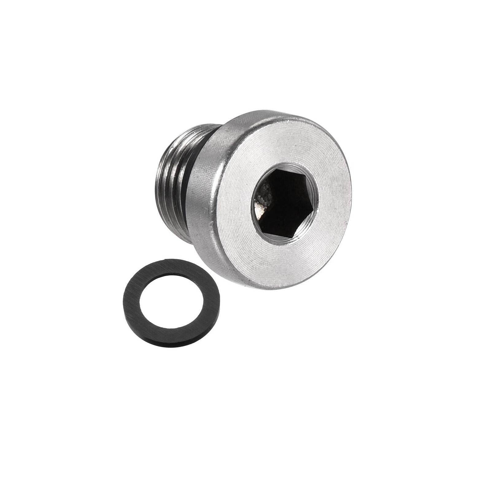 uxcell Stainless Steel Inner Hex Head M10x1 Pipe Fitting Plug M10x1mm, Silver
