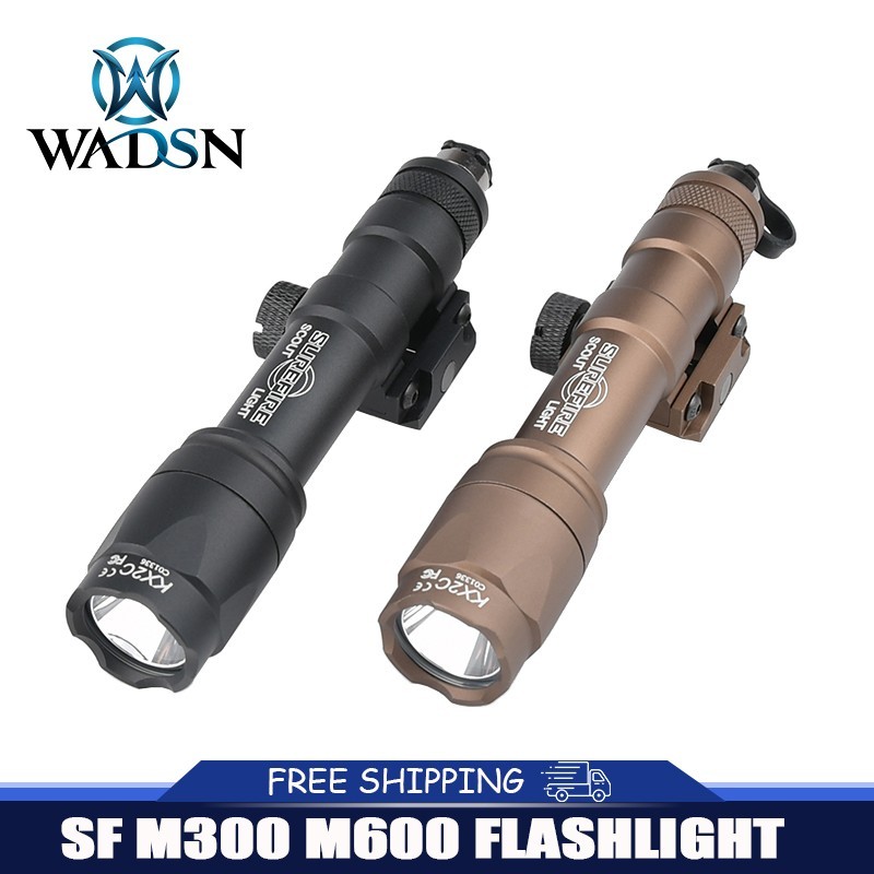 Tactical M300 Weapon Light Small Flashlight with Remote Pressure Switch + Cover