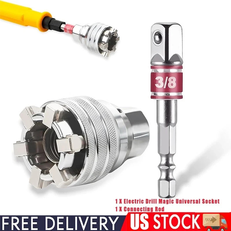10-19mm Universal Socket Tool Adjustable Multifunction Wrench Sleeve US
