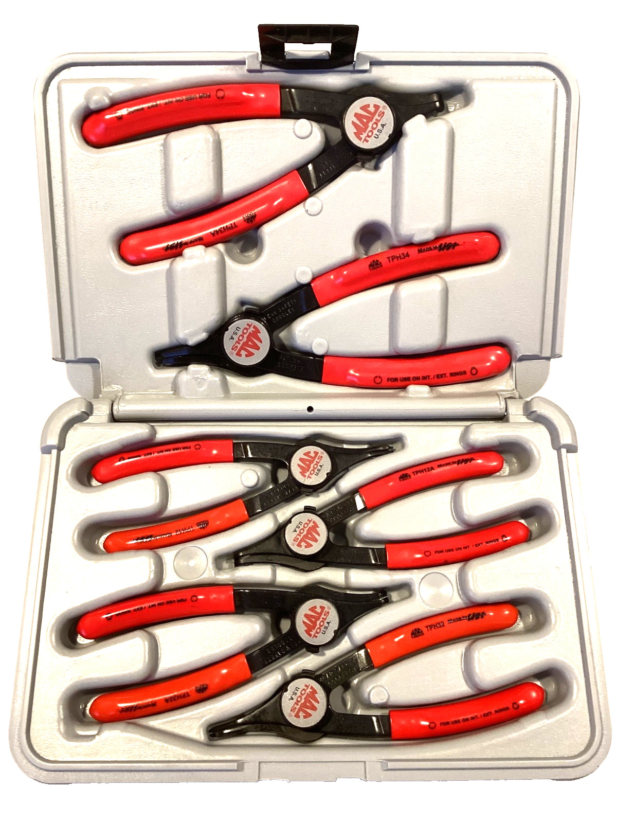 Mac Tools USA NEW 6 Piece Convertible Snap Ring Pliers Set With Hard Case PK6