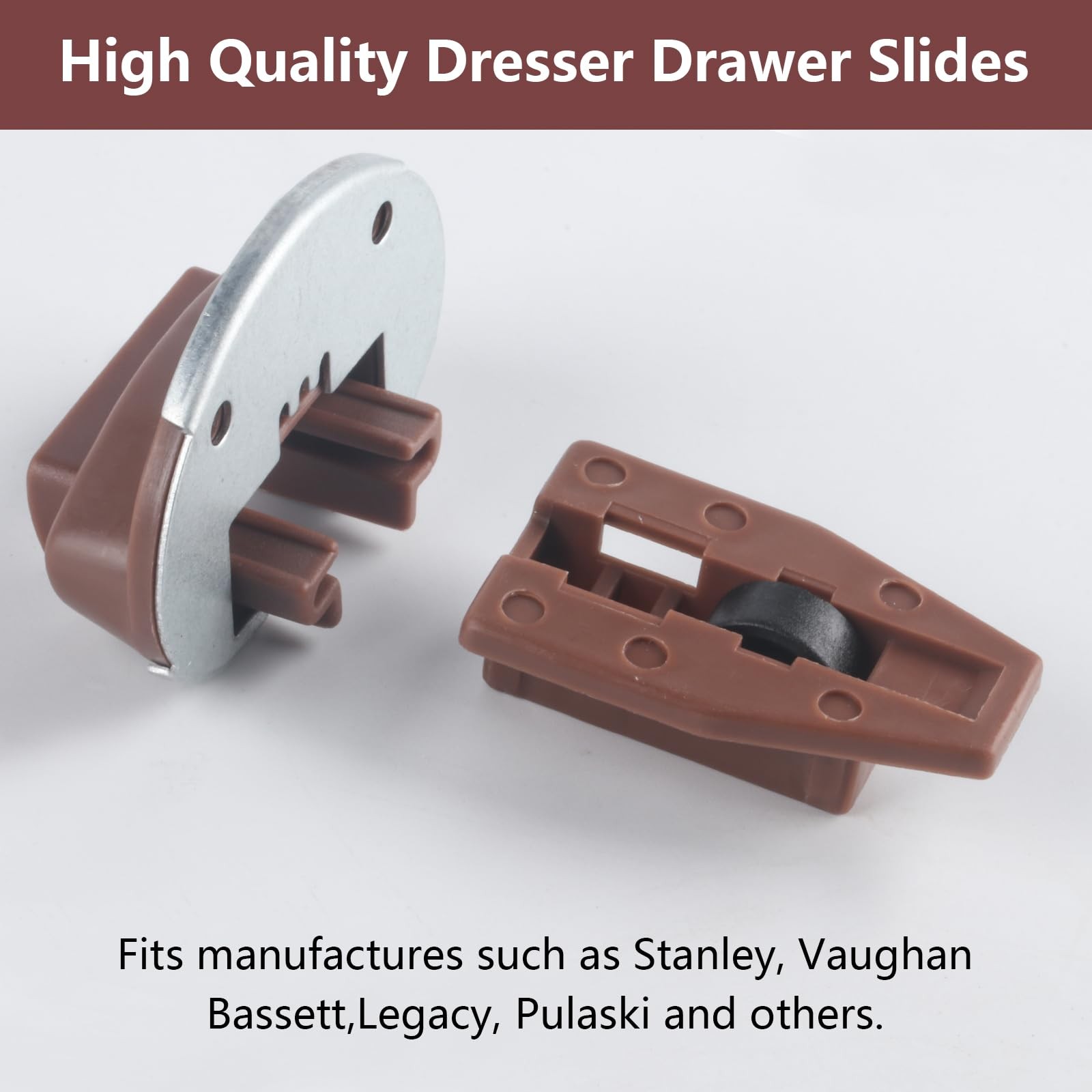 Dresser Drawer Slides Replacement Kit for Kenlin Rite-Trak II Model Brown