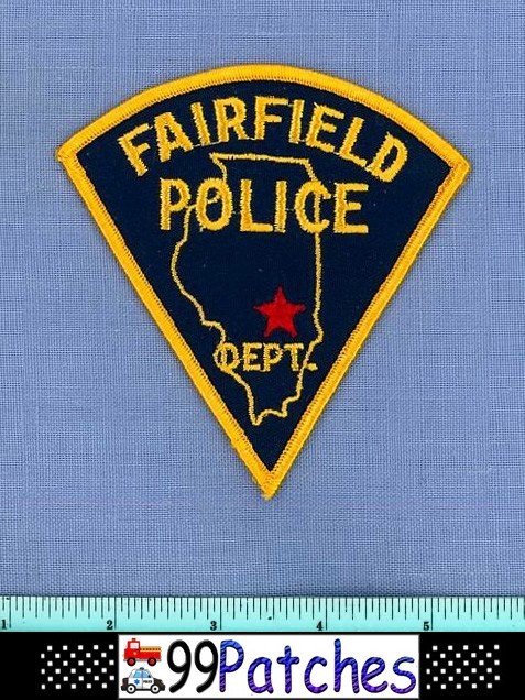 FAIRFIELD ILLINOIS Police Shoulder Patch STATE SHAPE OUTLINE CITY STAR 8J