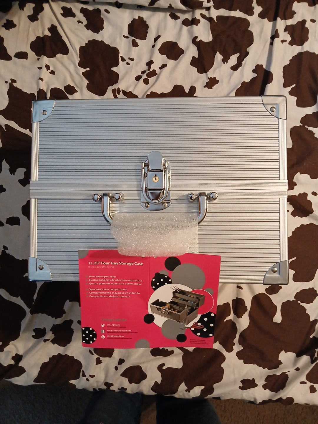 Creative Options Four Tray Storage Case Silver Aluminum Crafter's Case (No Key)