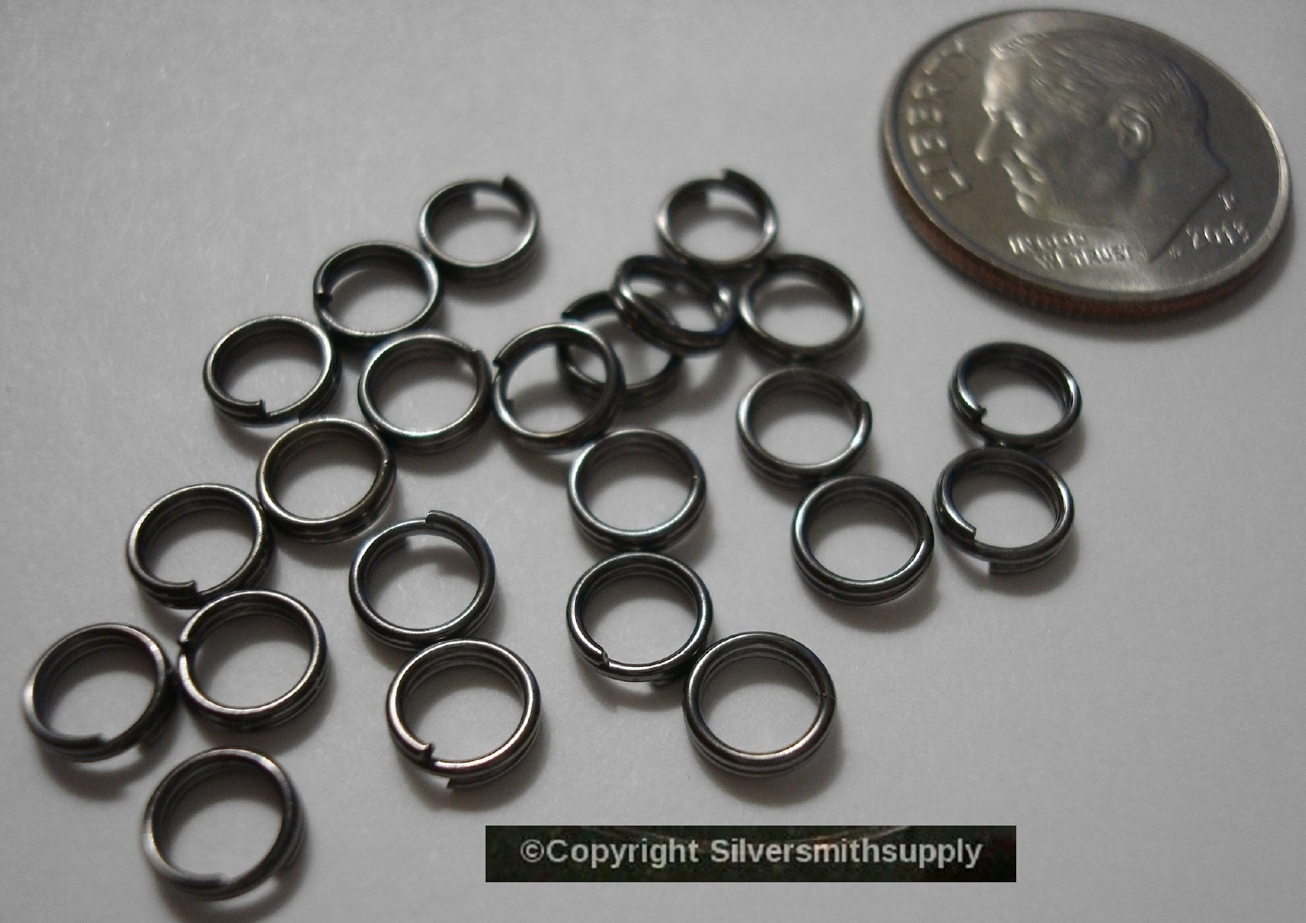 5mm Black plated split rings jump rings 24 pcs fpc013
