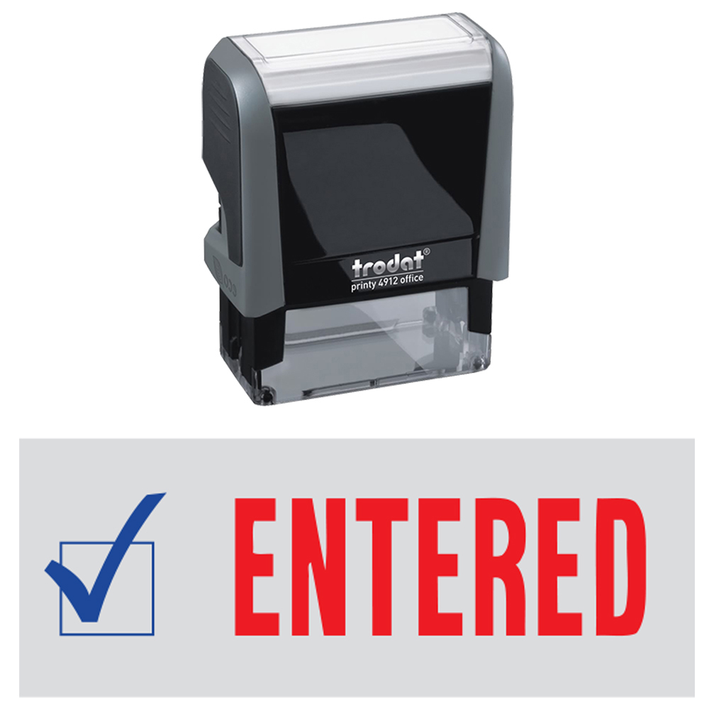 ENTERED - Trodat 4912 Self-inking Stock Stamp (2-Color Red / Blue Ink)