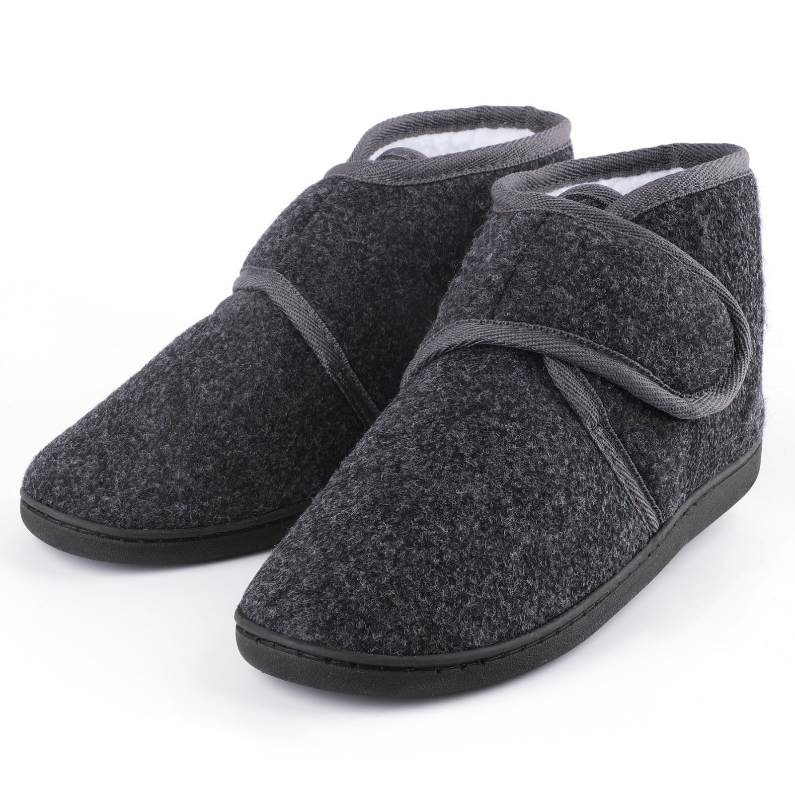 Men's Memory Foam House Slippers Adjustable Terry Cloth Slippers Winter Slippers