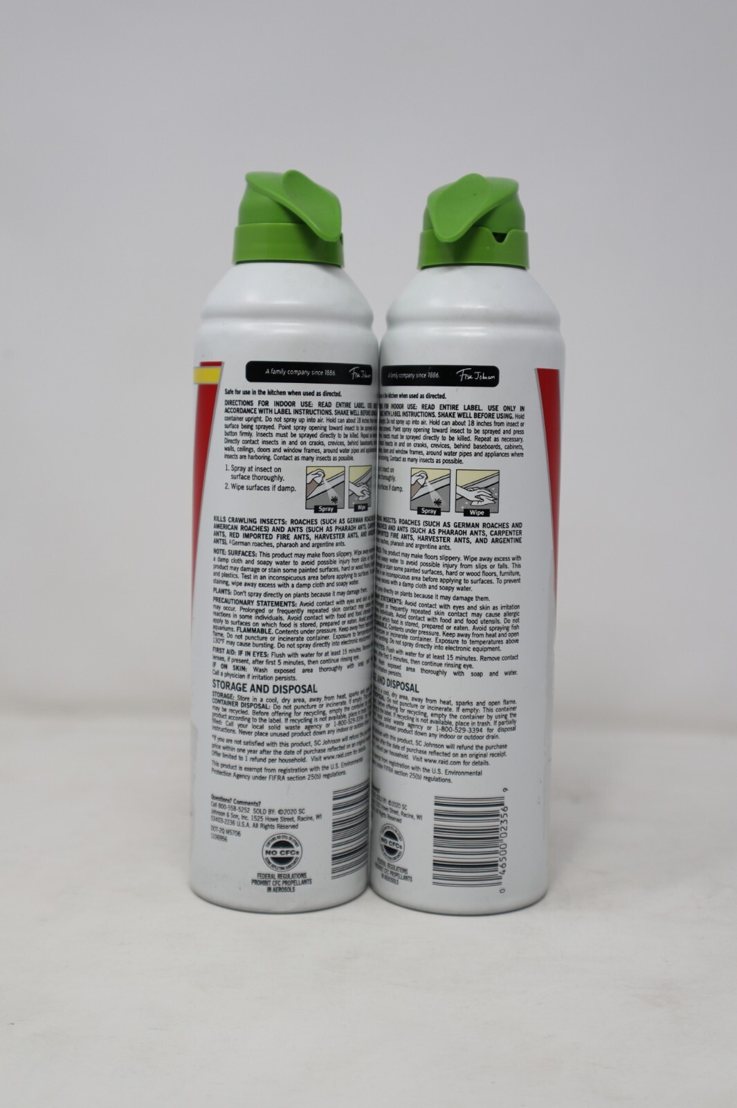 2-Pack Raid Essentials Ant & Roach Killer 28 Spray, 10 Oz - Pre-Owned