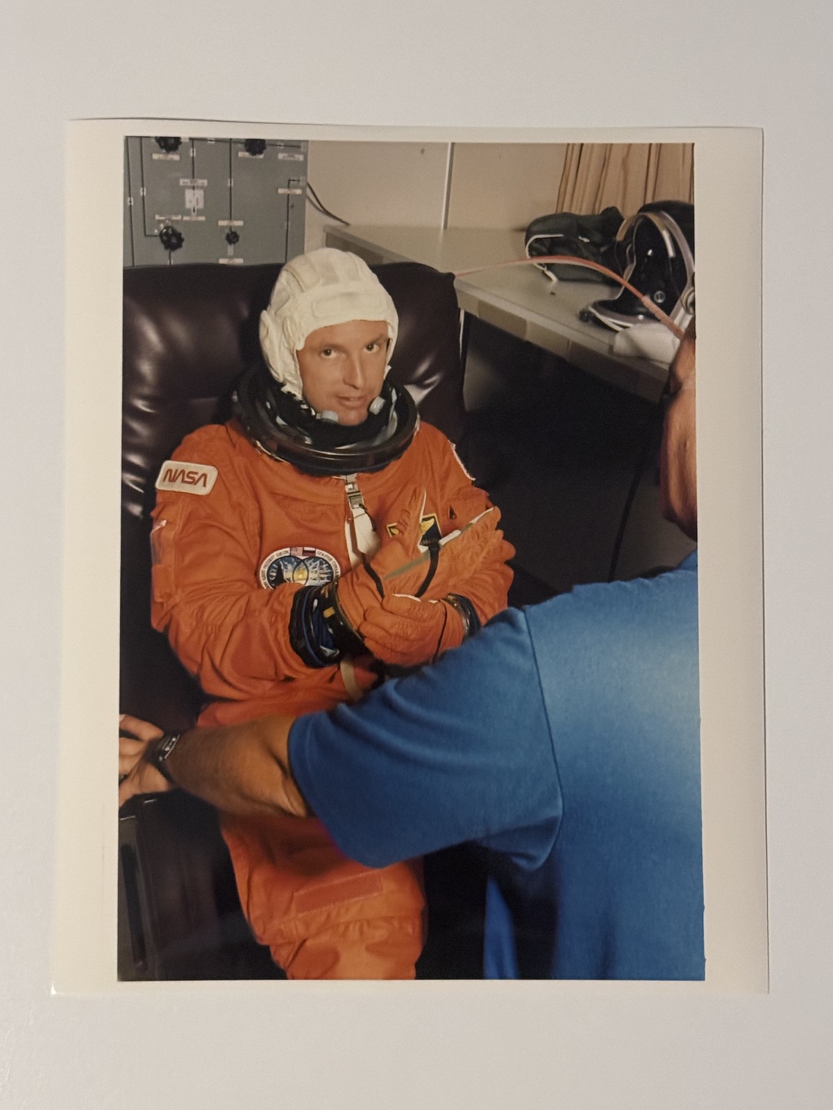 NASA STS-71 Gregory Harbaugh In Launch Suit Press Photo