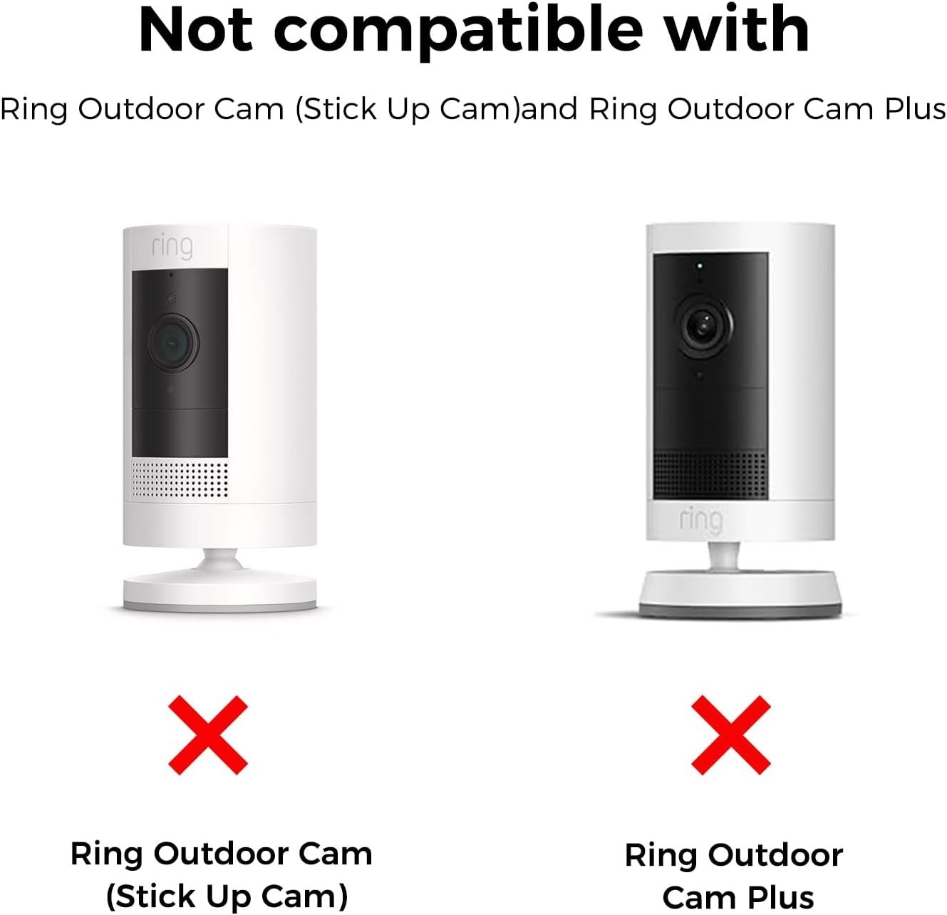 Easy Install White Adhesive Camera Bracket Set - Compatible with Ring and Blink