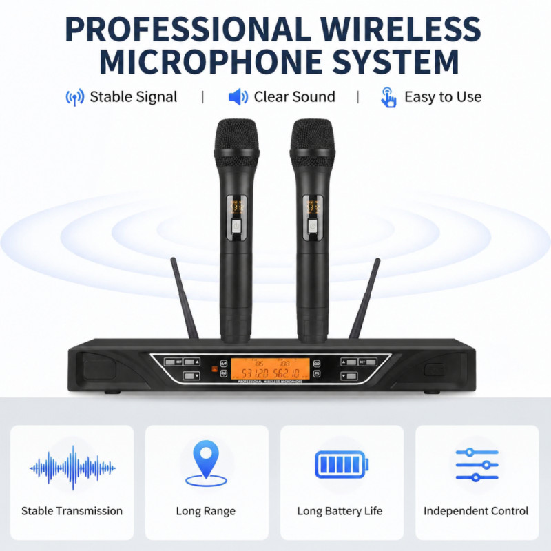 U section two-way wireless microphone, anti-interference function