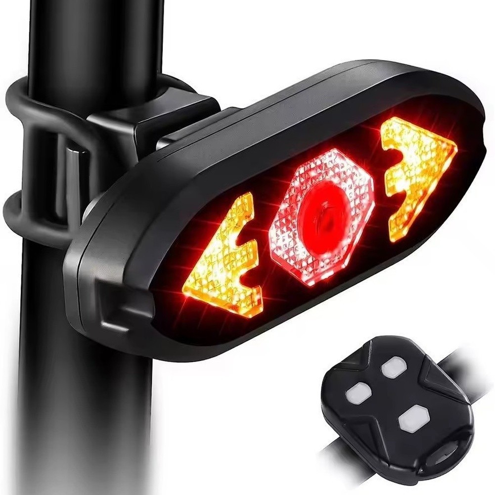 Smart Bike Taillight Remote Control Turn Signal Steady Flashing LED Modes