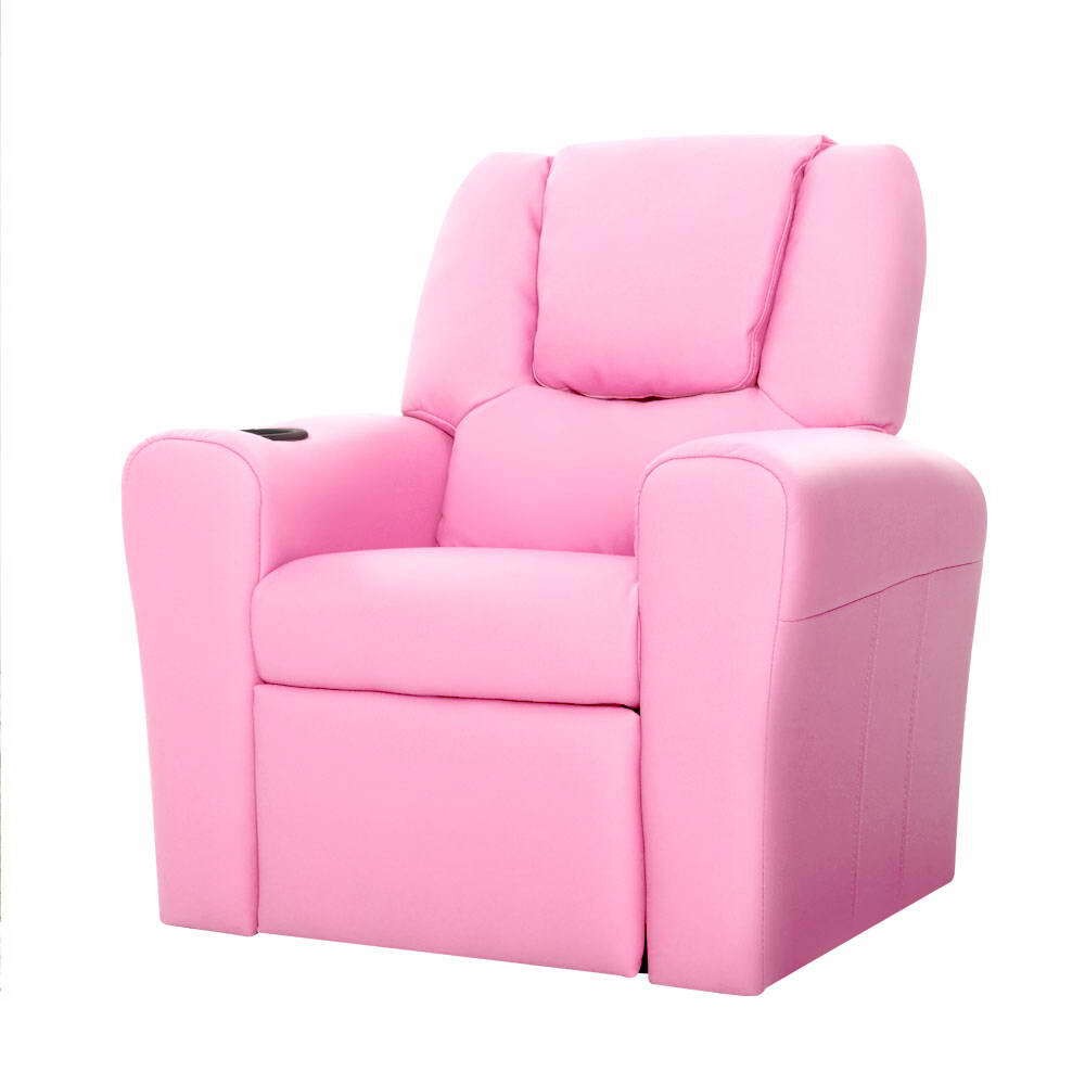NNEDSZ Kids Recliner Chair Pink PU Leather Sofa Lounge Couch Children Armchair
