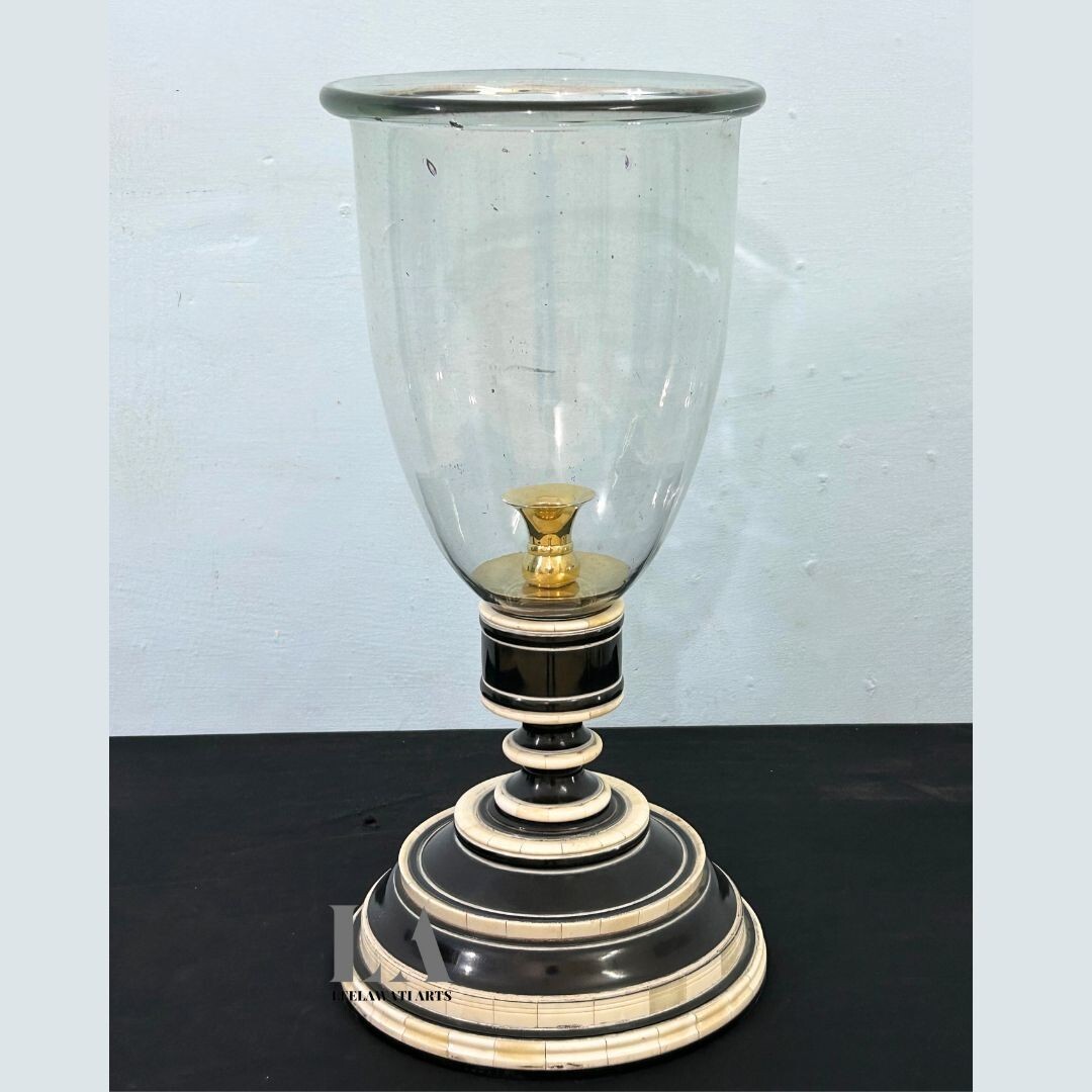 Leelawati Arts : Luxury Home Décor Wood Bone Inlay Hurricane candle holders base