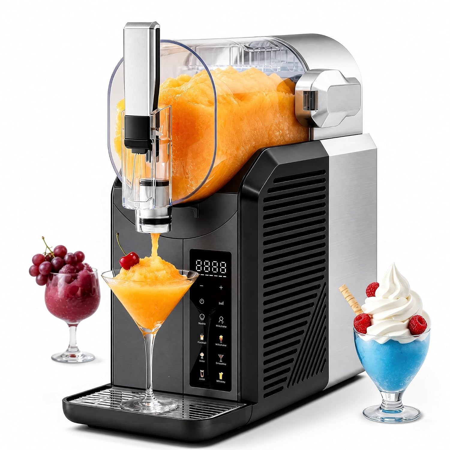Slushie Machine 2L/68oz & Slushy Machine Home 6-Preset No Ice Needed