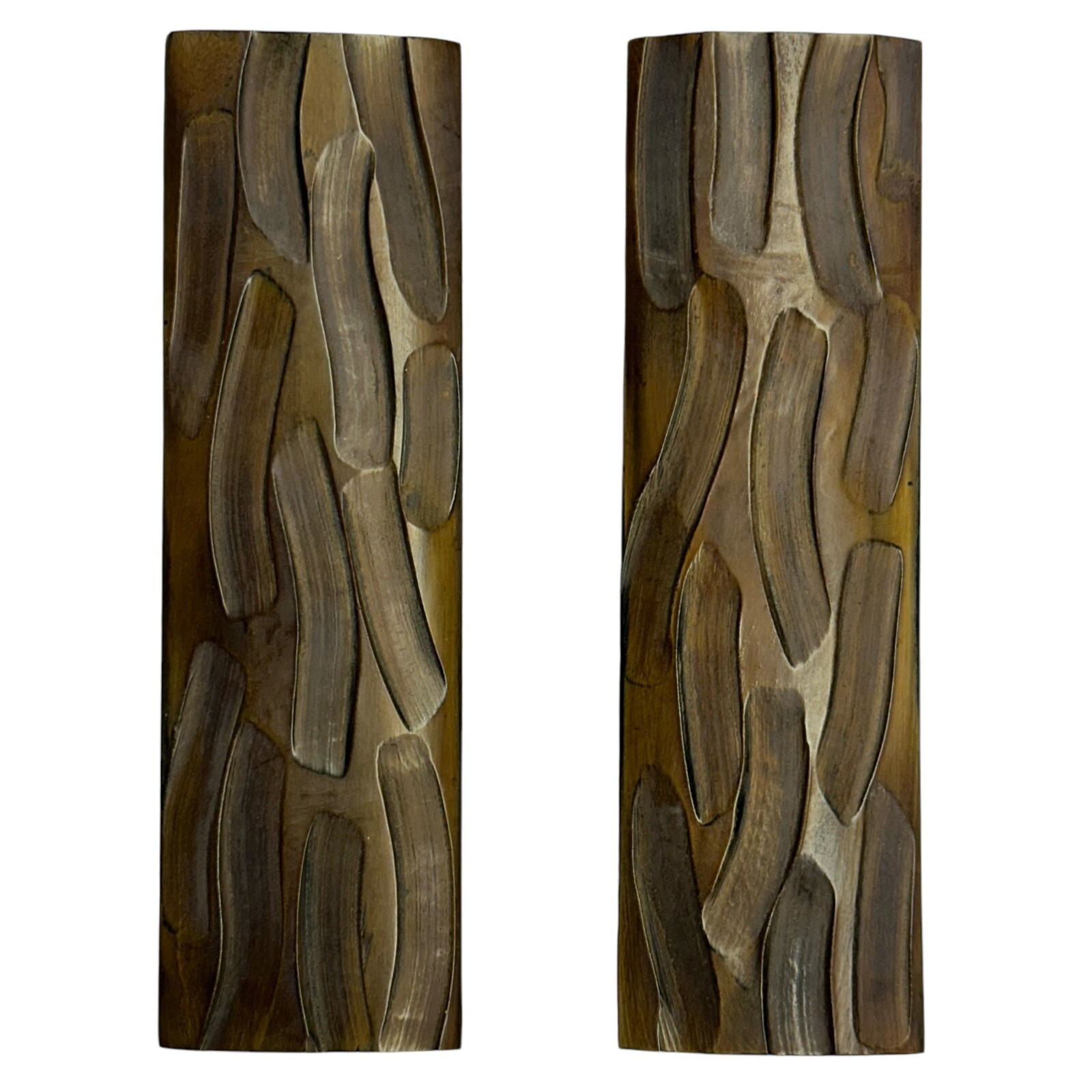 Brown Buffalo Horn Grooves 5" Blanks Knife Handle Making Scales Crafting Grip