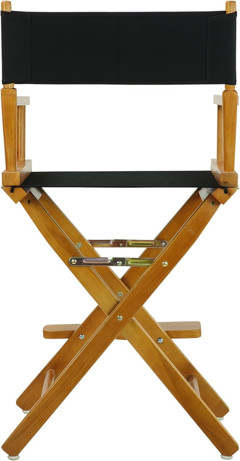 Director'S Chair ,Honey Oak Frame/Black Canvas,24" - Counter Height