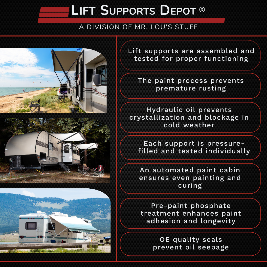 Qty 2 Replaces 3108392.139 331055.010 025214 A818WP Awning Lift Support for