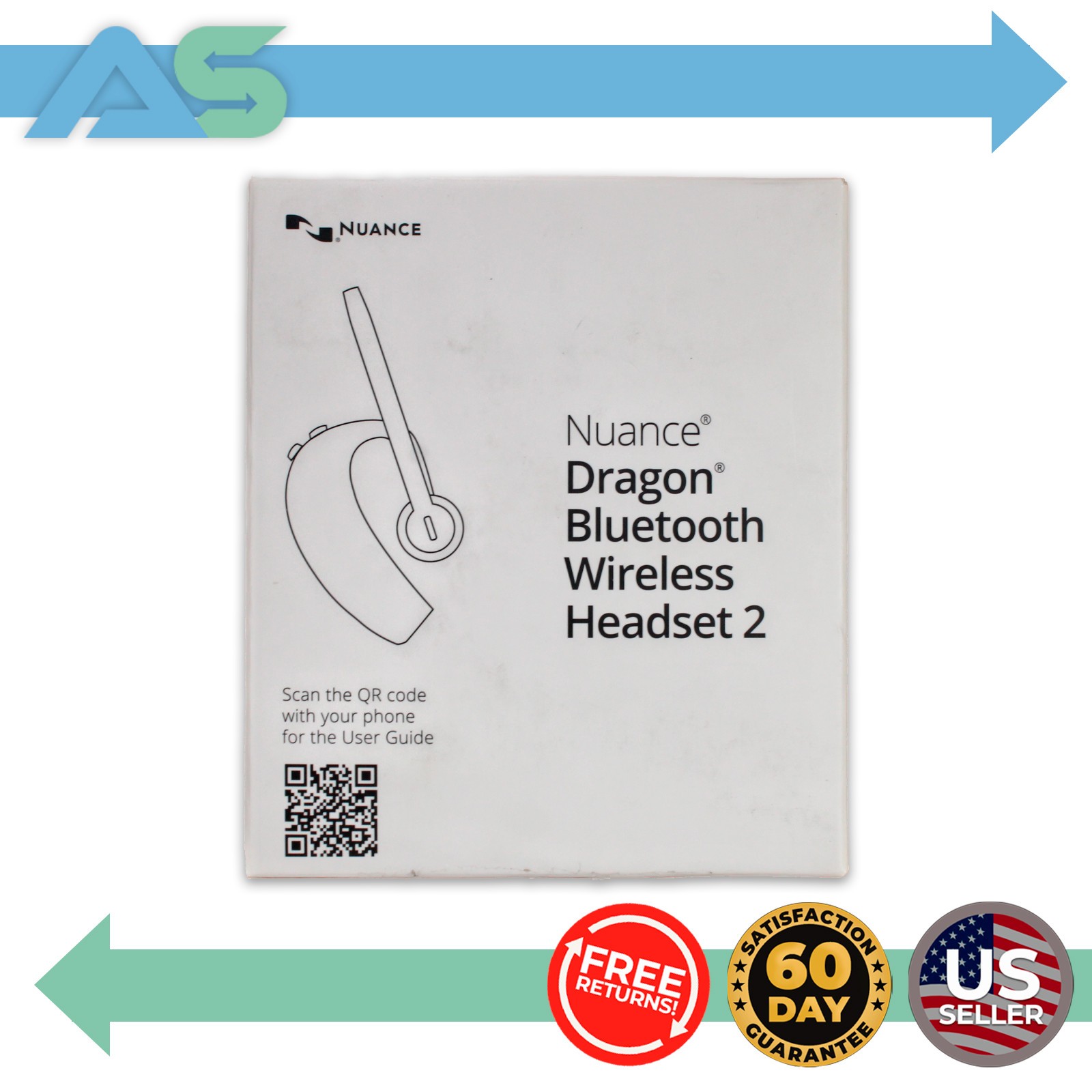 Nuance Dragon Mono Single Over-Ear Bluetooth Wireless Headset 2 (HS-BLUE-DBT2)