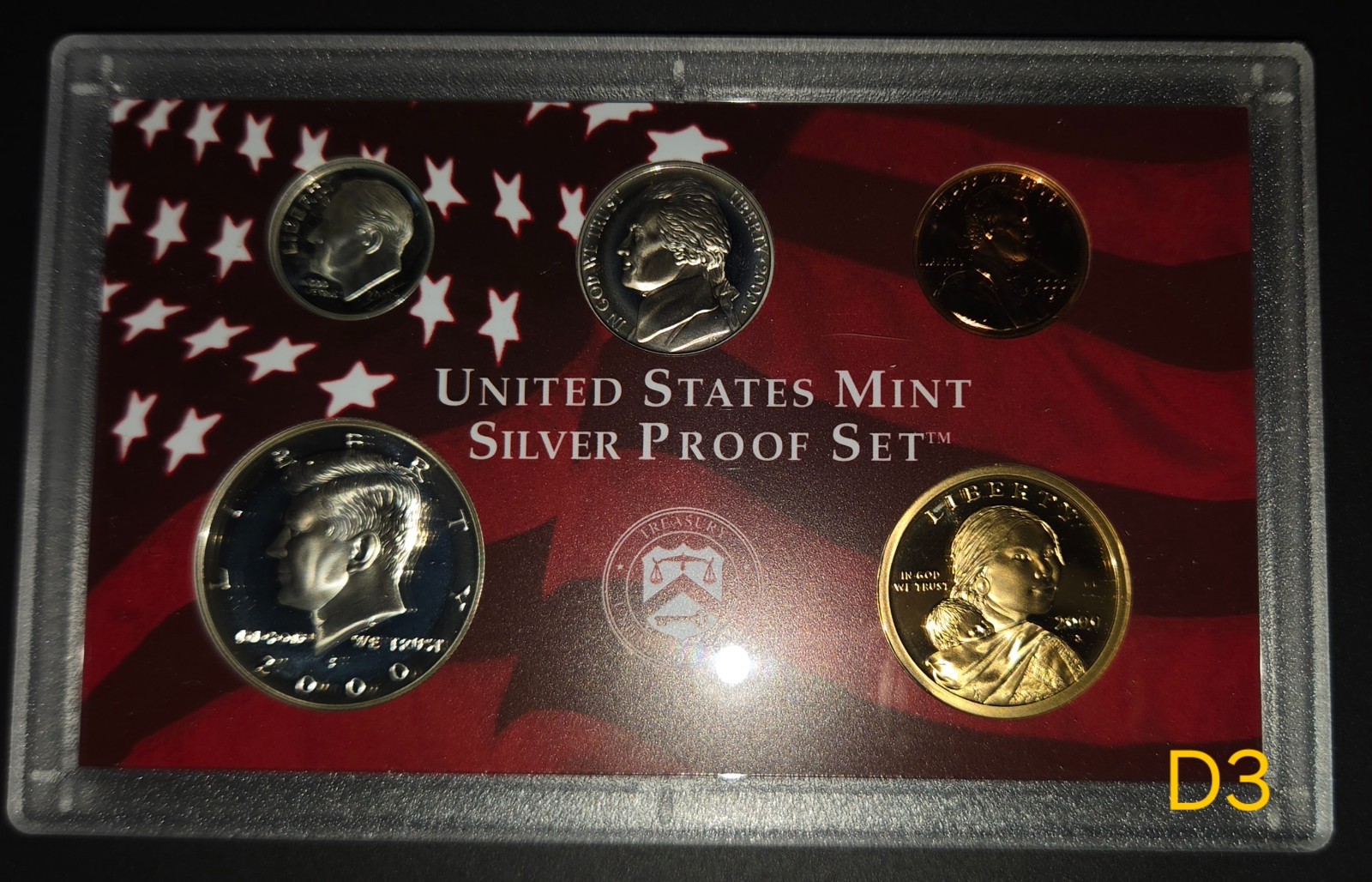 2000 (S) US Mint Silver Proof Set with 5 State Quarters COA *Free Shipping*