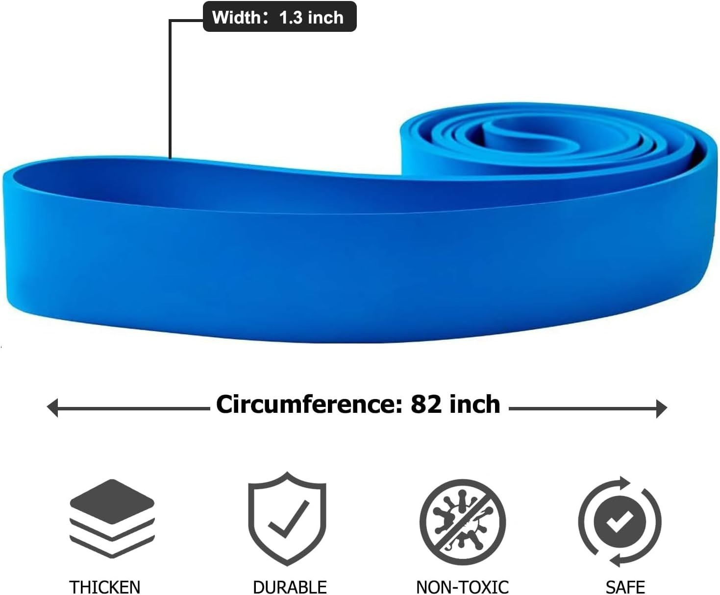 Eco-Friendly Pull-Up Assistance Bands for Versatile Muscle Training - Dark Blue