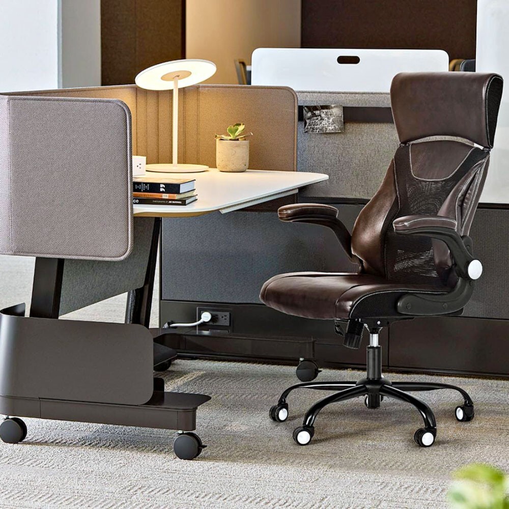 EXECUTIVE OFFICE LEATHER CHAIR HIGH BACK ERGONOMIC ADJUSTABLE HEADREST 5 WHEELS