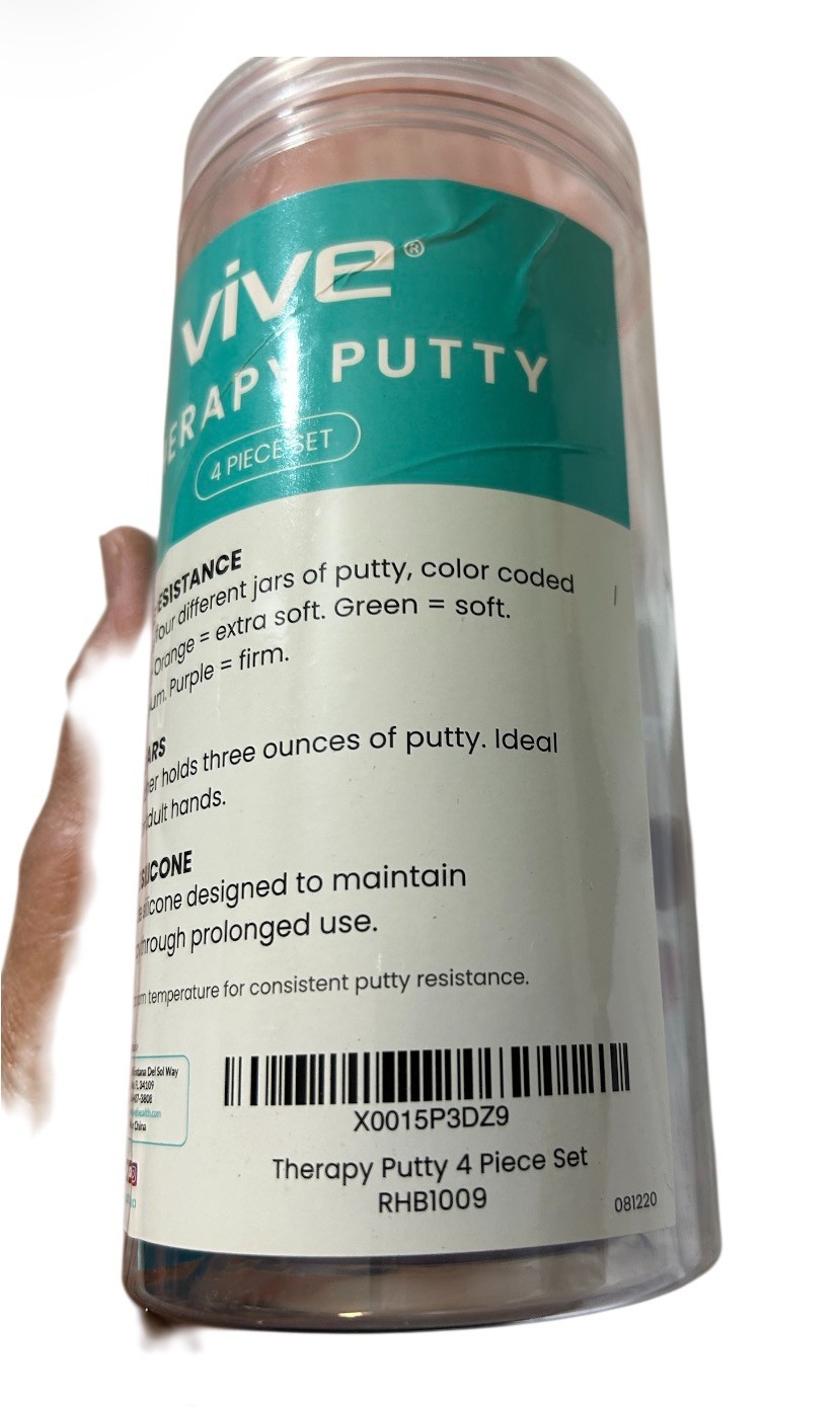 Vive Therapy Putty (4 Pack) - For Hand, Finger, Grip Strength Resistance -NEW