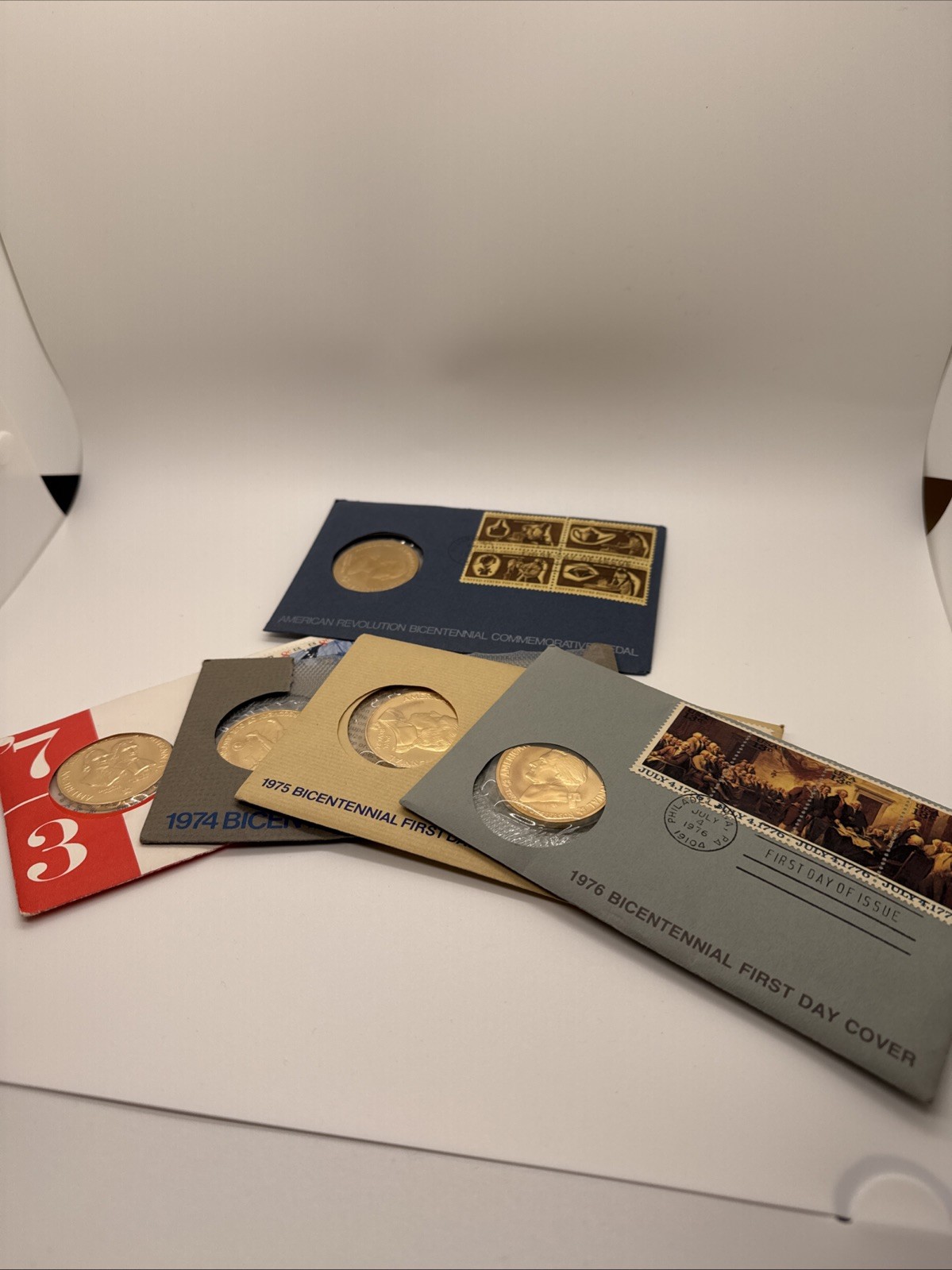 1973,1974,1975,1976 Bicentennial First Day Cover Coins & Envelopes Varied Cond