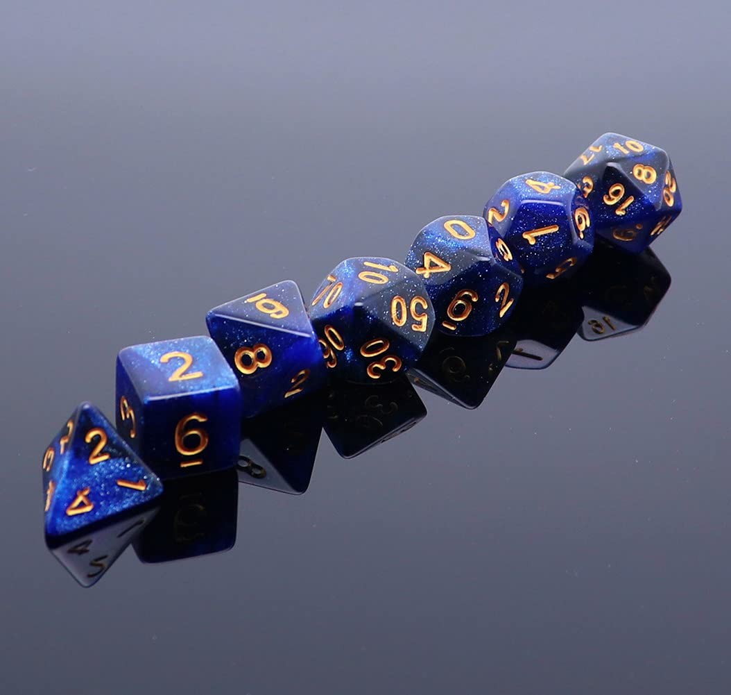 DND Dice Set Dark Blue Mix Black Nebula Dice for Dungeon and Dragons D&D RPG ...
