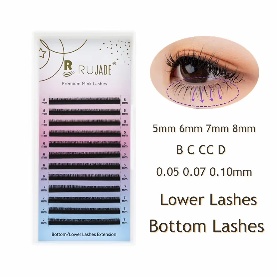 RUJADE Bottom Eyelashes 5mm 6mm 7mm 8mm Short Natural Looking B C CC D Curl