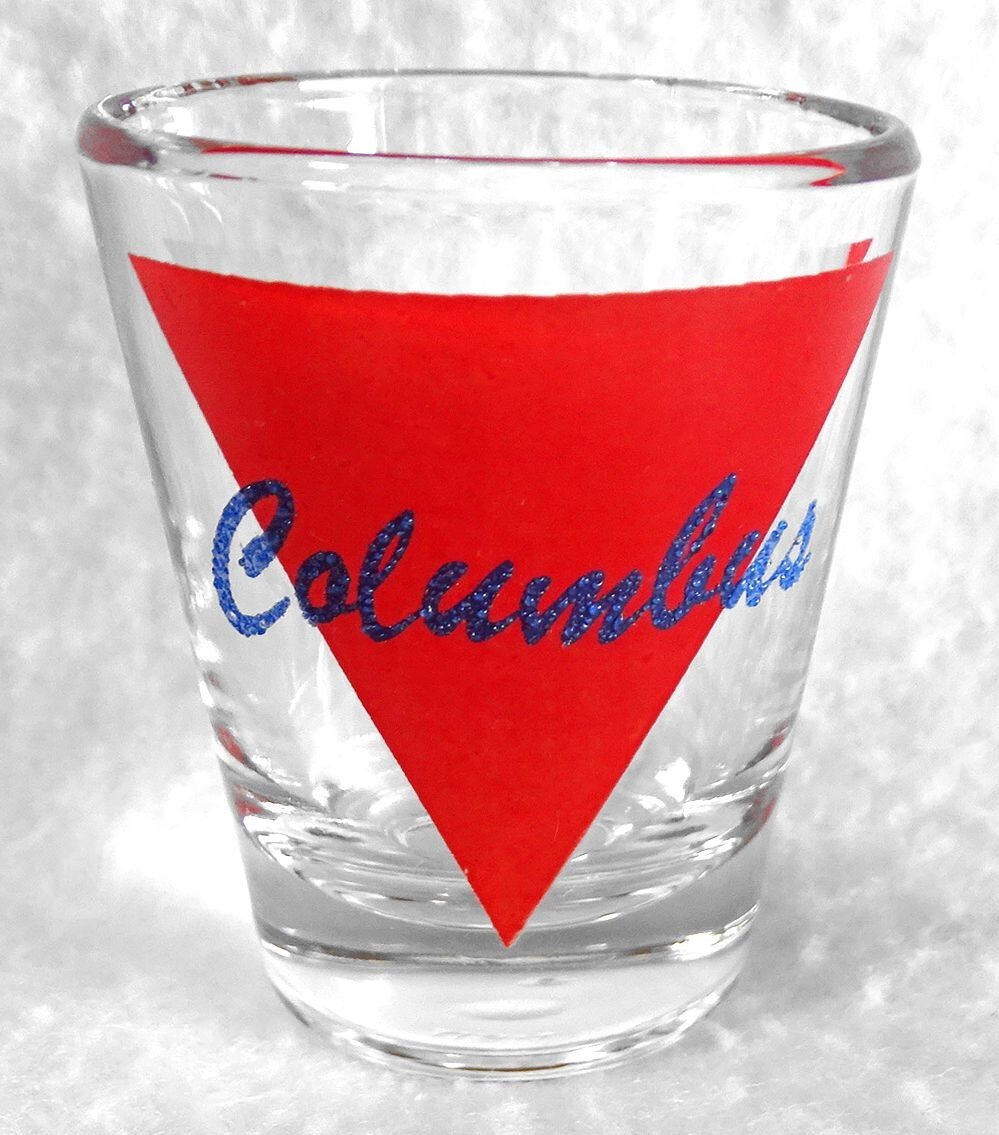 Columbus Shot Glass Red Logo Shooter 2-3/8" Jigger USA