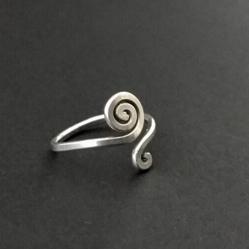 Solid Metal 925 Sterling Silver Womens Adjustable Toe Ring 14k White Gold Plated