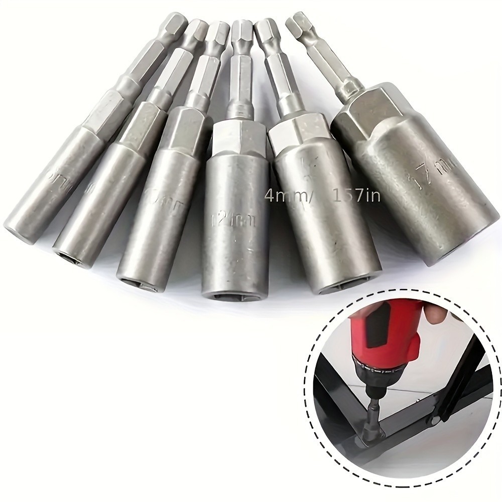 Hex Socket Drill Bit Set - 1/4'' Hex Drive for Bolts & Nuts, Multiple Sizes