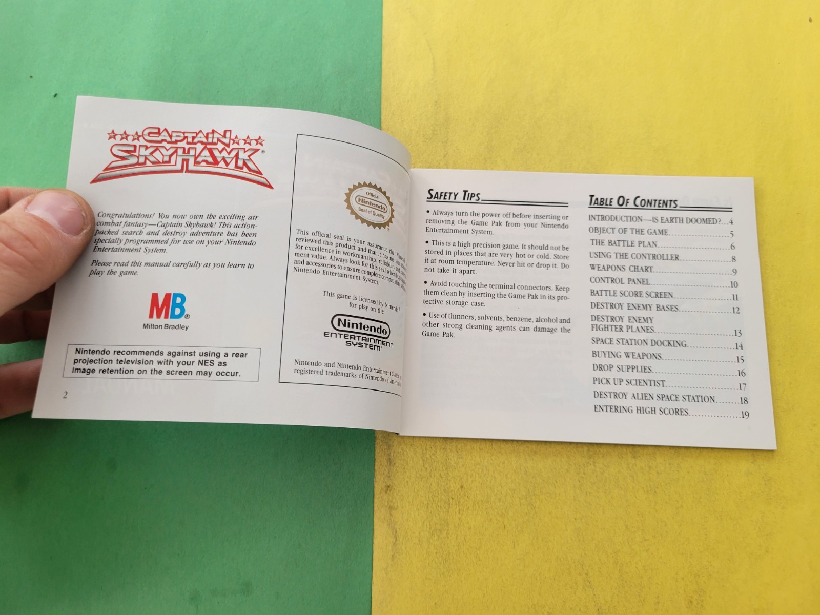 Captain Skyhawk Authentic Original NES Nintendo Manual Only