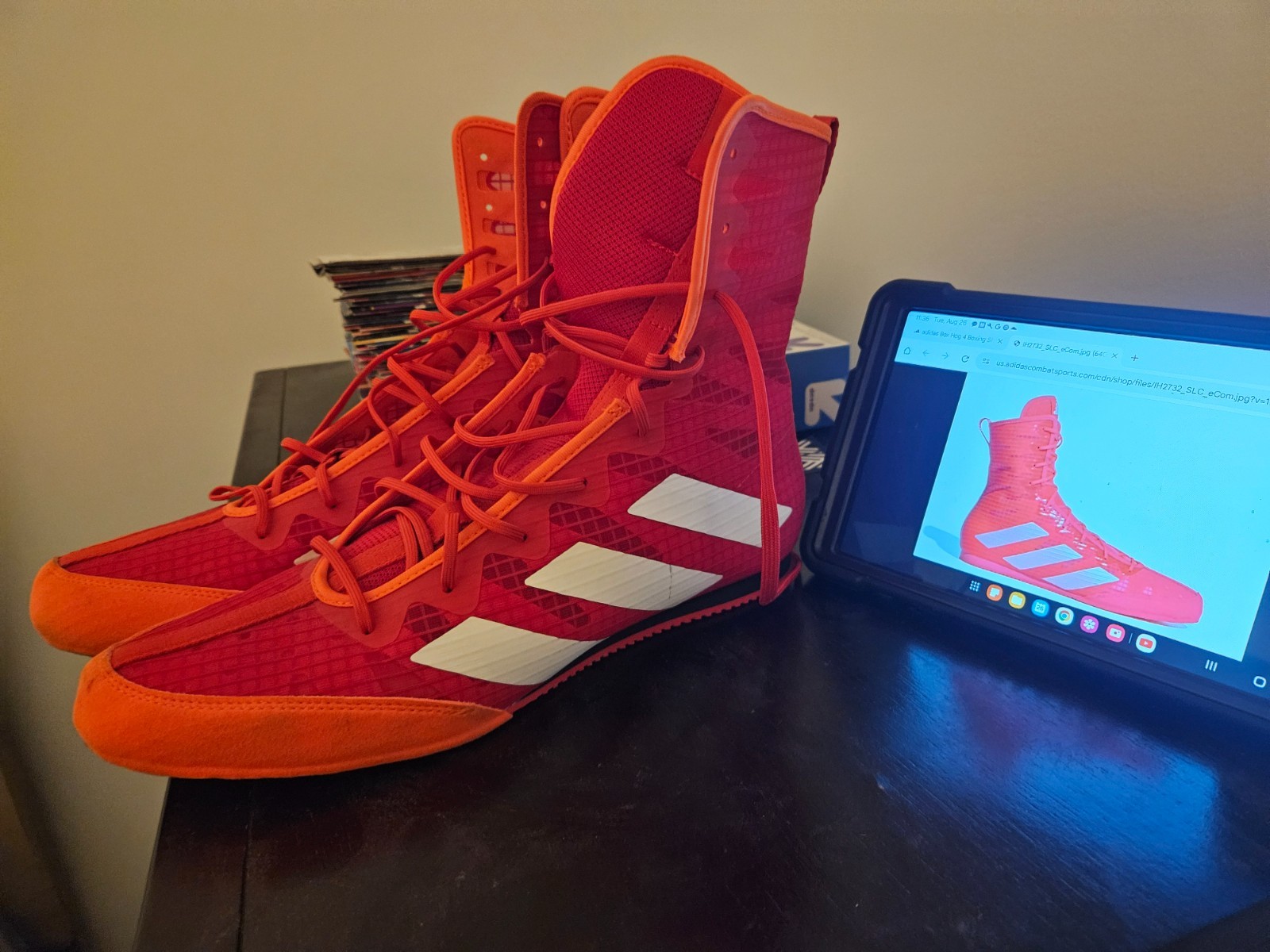 Adidas Box Hog 4 size 11 red