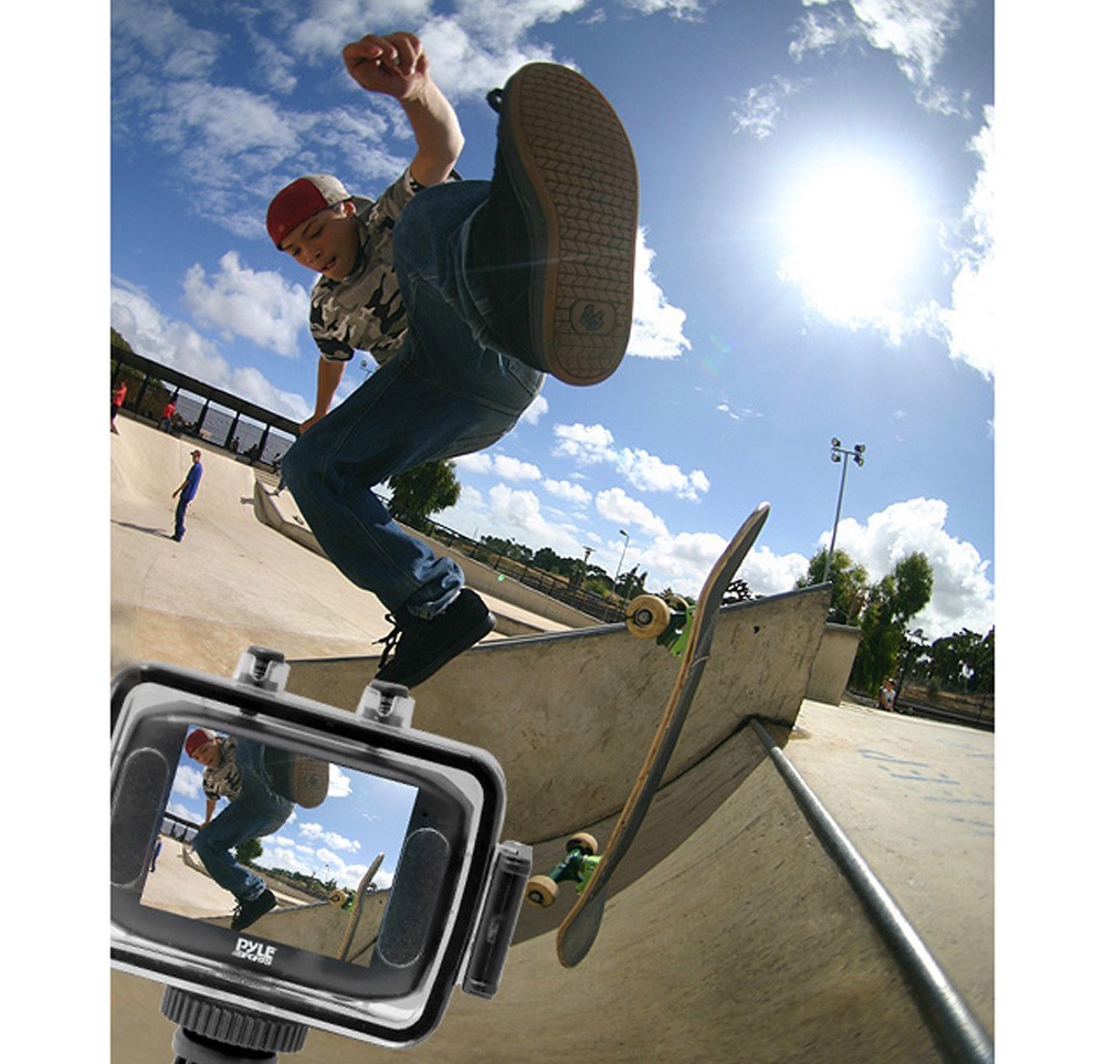 Pyle High-Definition Sport Action Camera with 720p Wide-Angle Camcorder- Orange