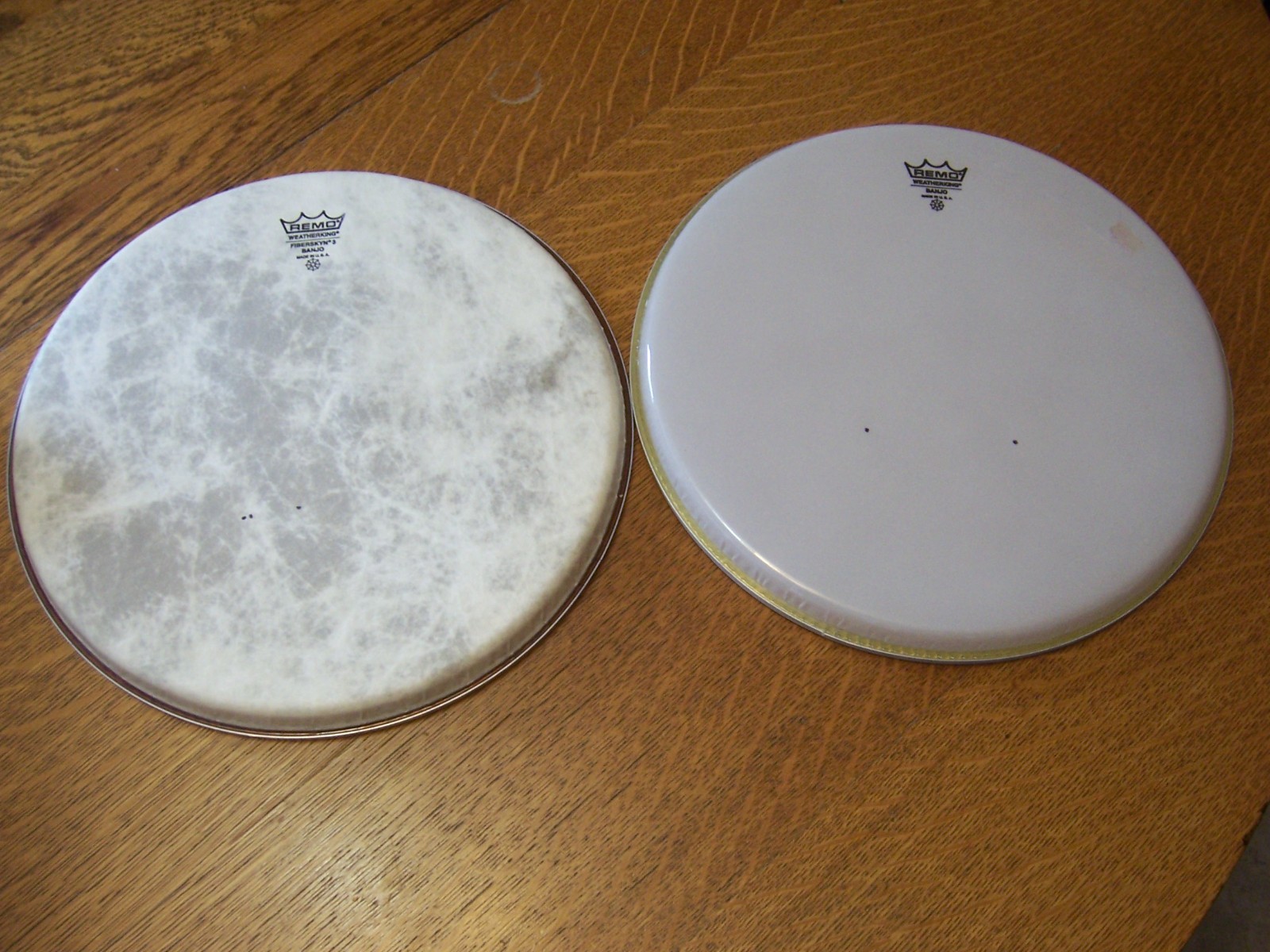 (2) 11" Remo Banjo Heads Fiberskyn 3/ Weather King Smooth White Free Shipping