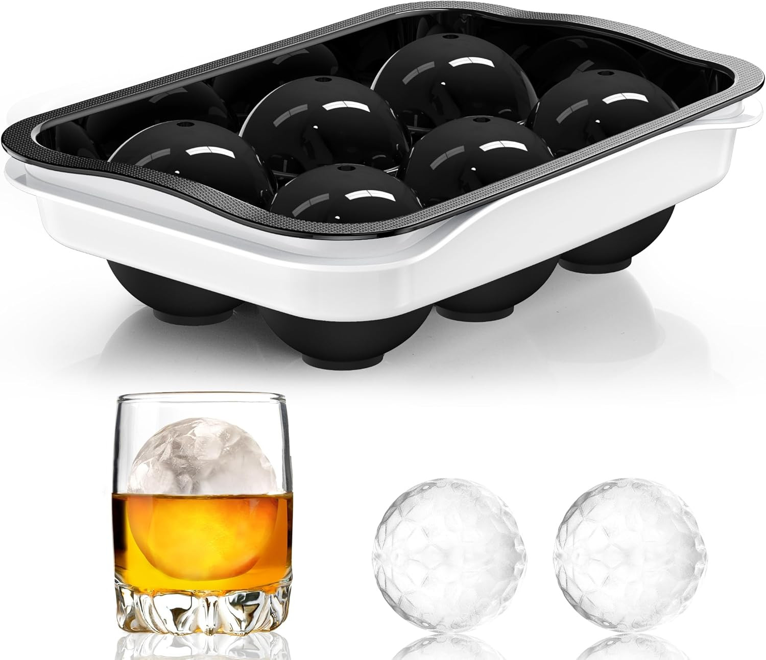 6-Ball Drinks Ice Sphere Maker | Slow Melting LFGB Silicone Cocktail Mold