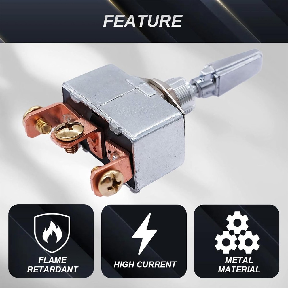Heavy Duty Toggle Switch, 50A 12V 3 Pin SPST Toggle Switch with Screw Term