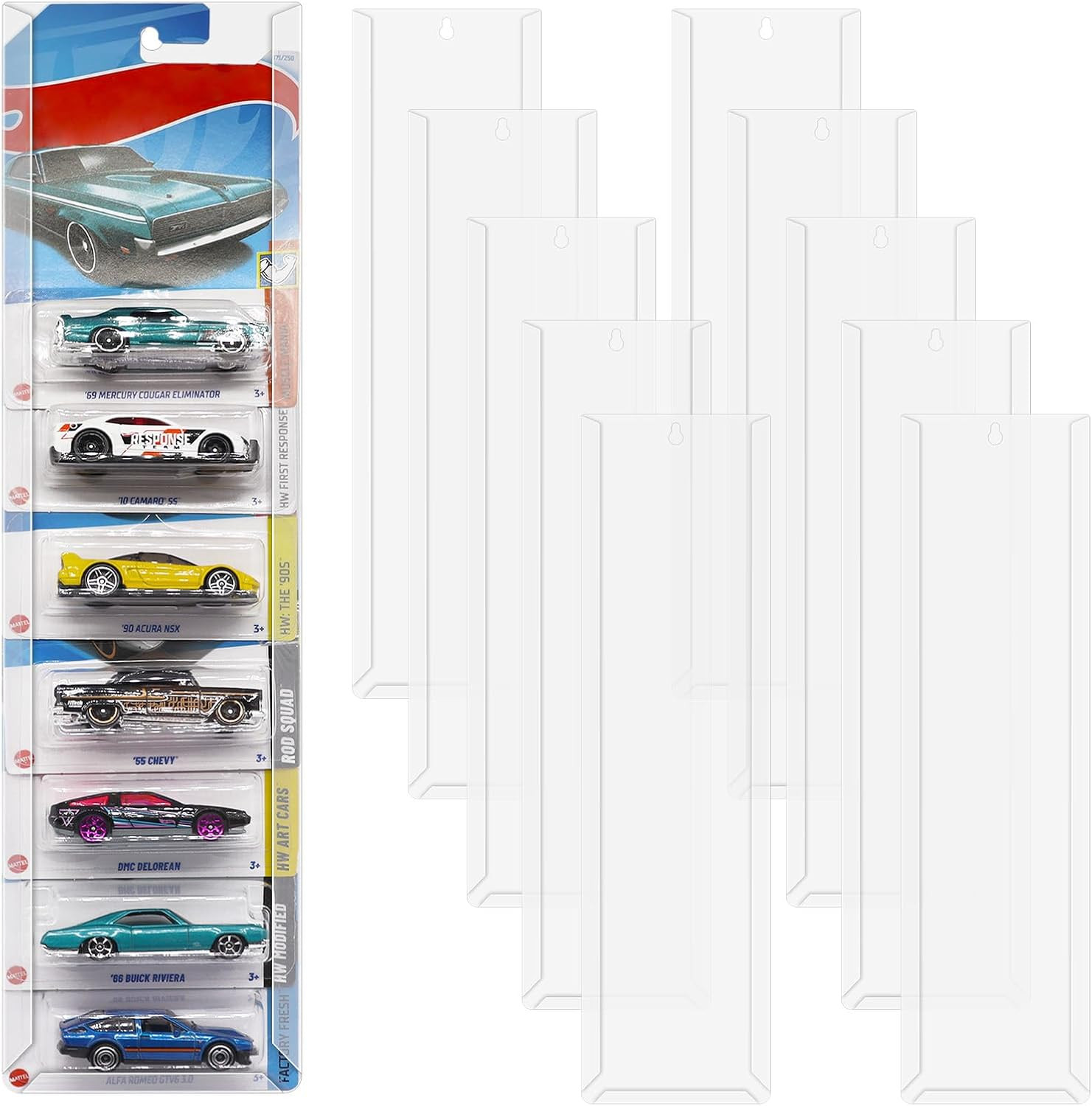 10 Pcs Model Car Display Case Wall Mount Compatible with Hot Wheels Match-Box