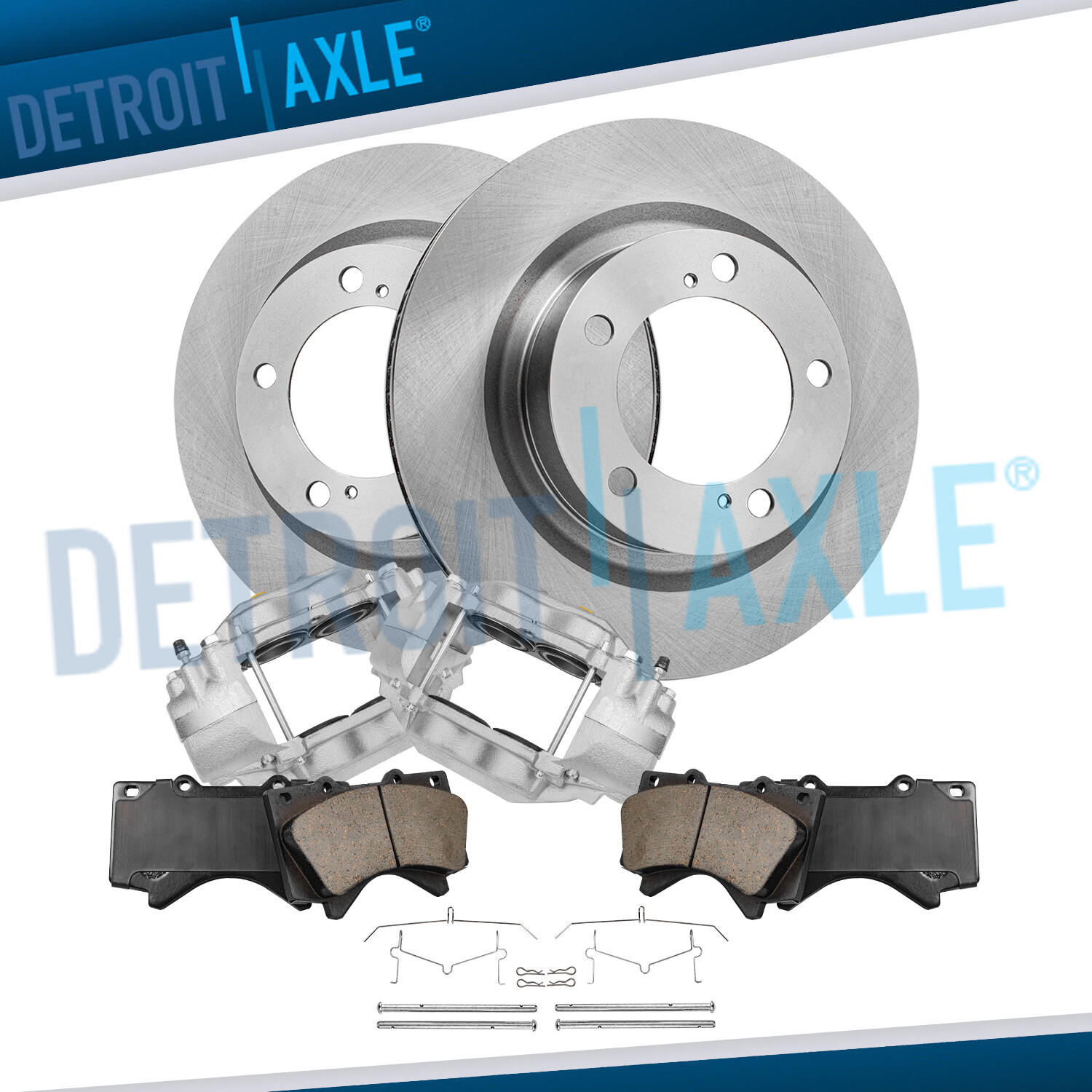 Front Disc Rotors Calipers Ceramic Brake Pads for 2008-16 Toyota Sequoia Tundra