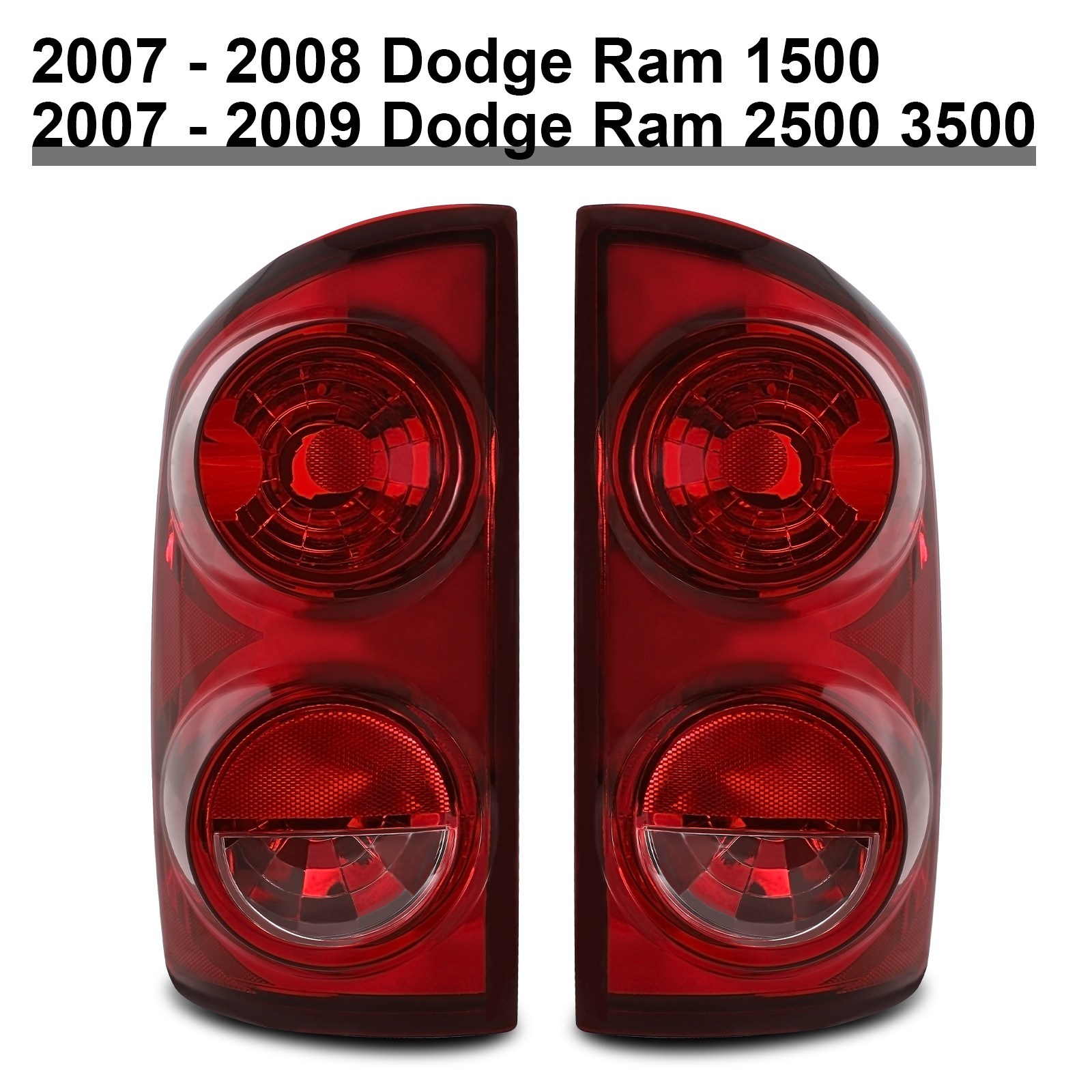 For 2007-2008 Dodge Ram 1500 Ram 2500 Ram 3500 Tail Light Set Pair