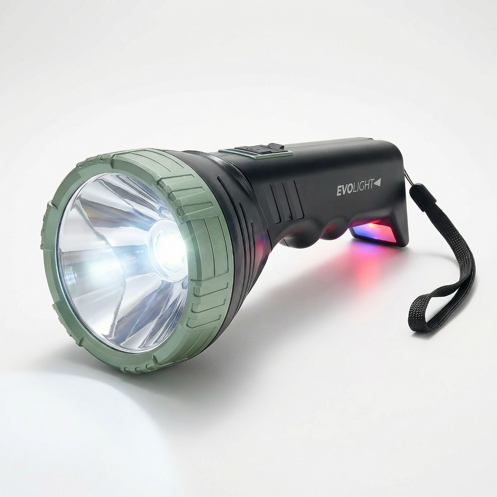 EVOLight - Rechargeable LED Flashlight with Built-in Power Bank - BLACK & SAGE