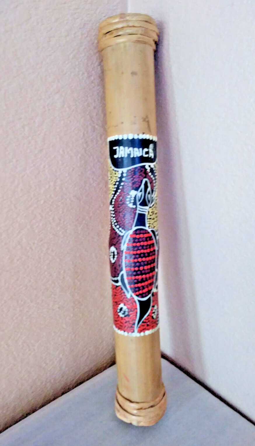 Jamaica Ethnic Tribal Art Island Rain Stick Shaker Instrument