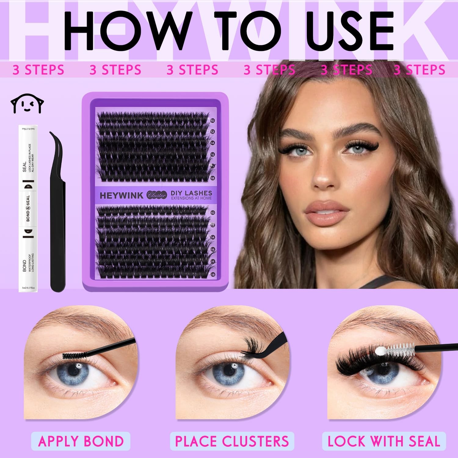 Lash Clusters Kit 80D 100D Individual Lashes D Curly Cluster Eyelash Extensio...