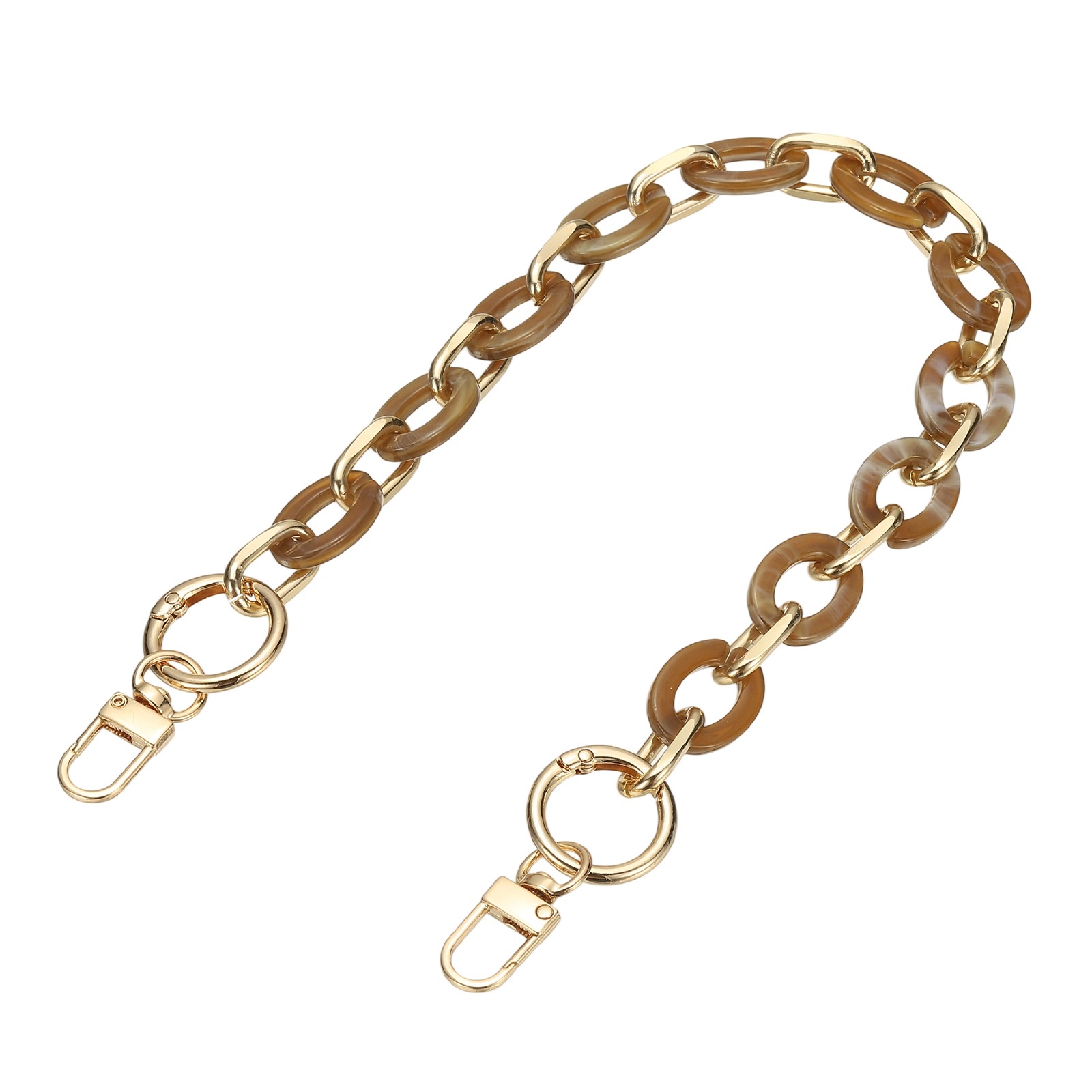 Acrylic Purse Chain, Bag Chain Strap for Handbag Handle 16 Inch & Brown