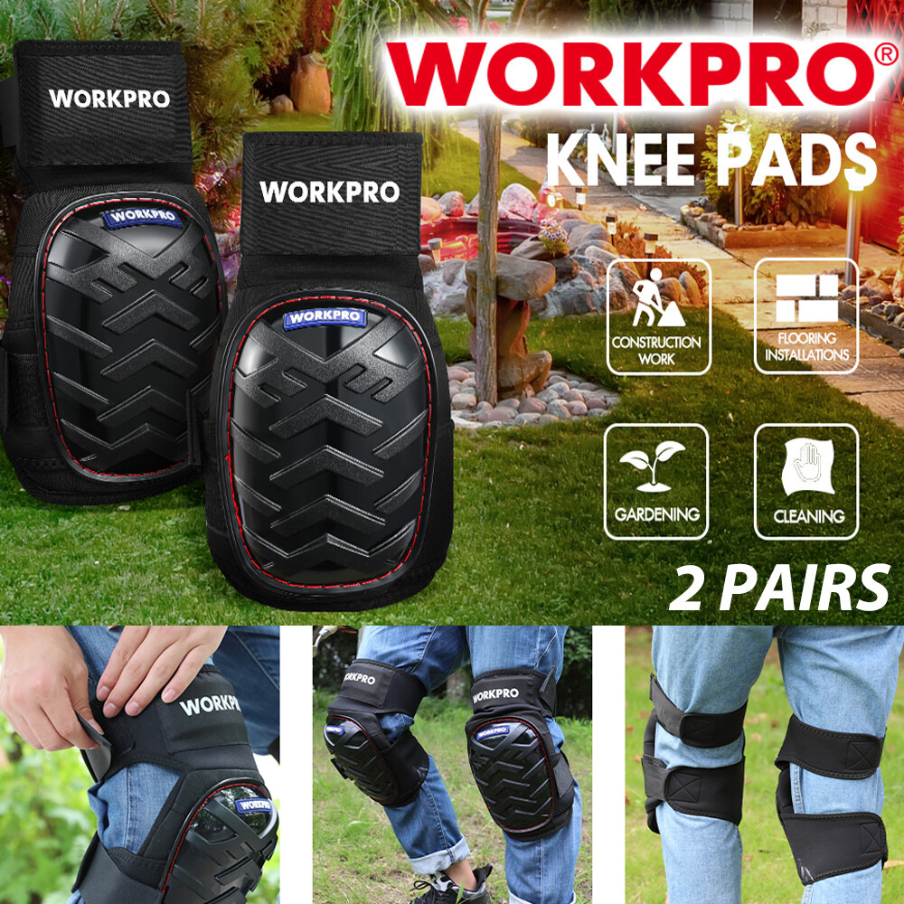 Profession Gel Work Knee Pads Pair Heavy Duty Construction Foam Padding Kneepads