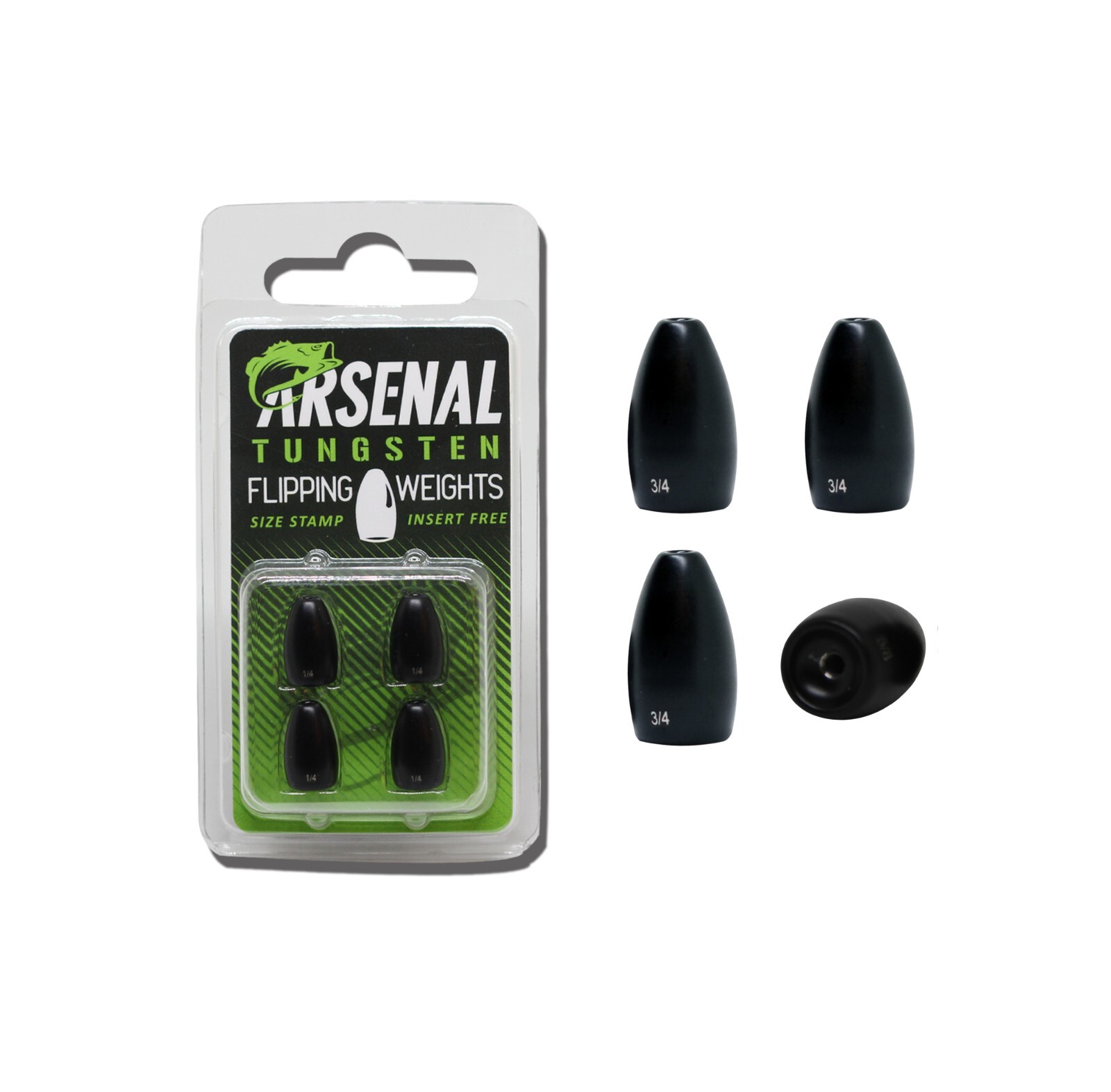 Arsenal Quick ID Flipping Weights - Non-Chip Matte Black - 3/8oz 3pk