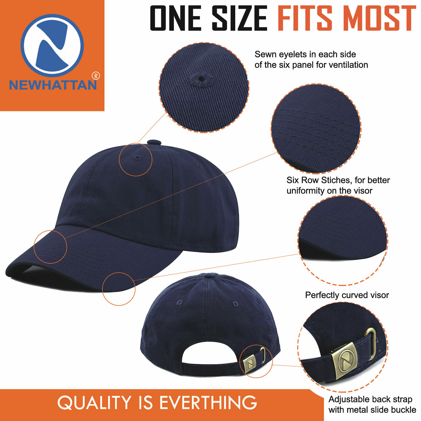 Newhattan Plain Men Women Baseball Cap Hat 100% Cotton [CAMO 65cotton 35poly]