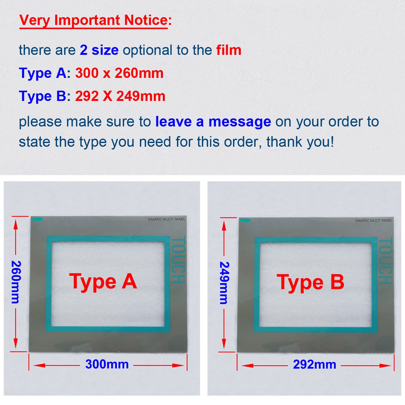 Front Overlay Film Foil for MP277 10″ TOUCH 6AV6643-0CD01-1AX1 1-Year Warranty
