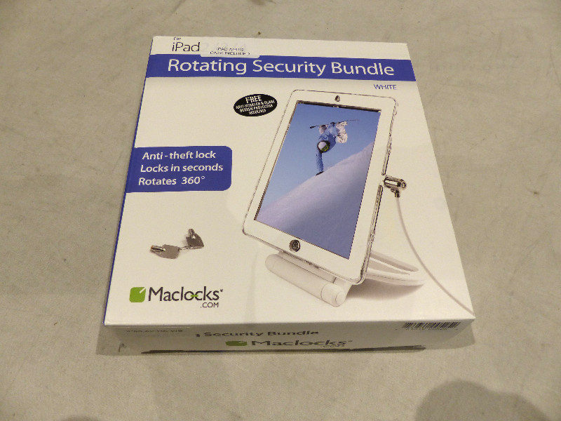 MACLOCKS IPAD 2/3/4/AIRRSWB WHITE LOCK AND SECURITY ROTATING STANDS IPADAIRRSW